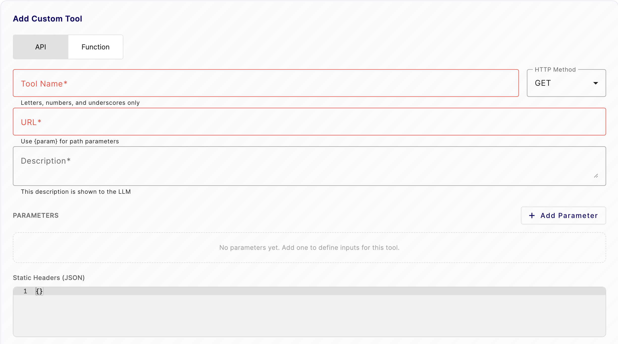 Custom Tool - API Type