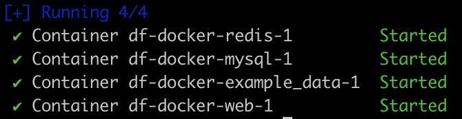 docker-compose up -d terminal output